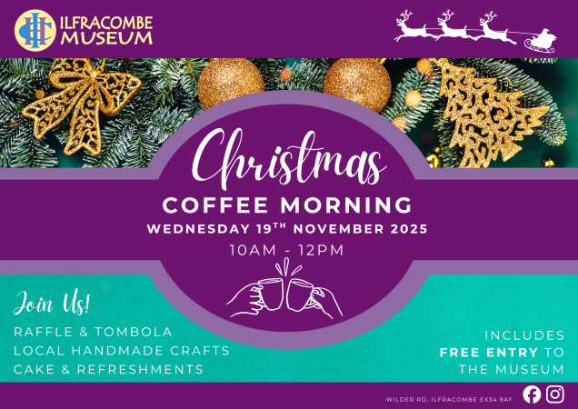 Christmas Coffee Morning Poster Landscape A4